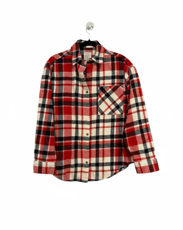 Billabong Red Plaid Flannel Button-Down Shirt