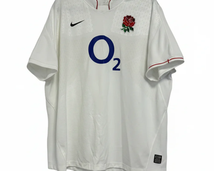 Nike White England Rugby O2 Sponsor Jersey XL