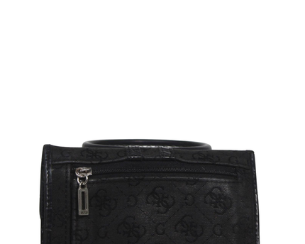 Guess Black Monogram Rhinestone Buckle Mini Bag