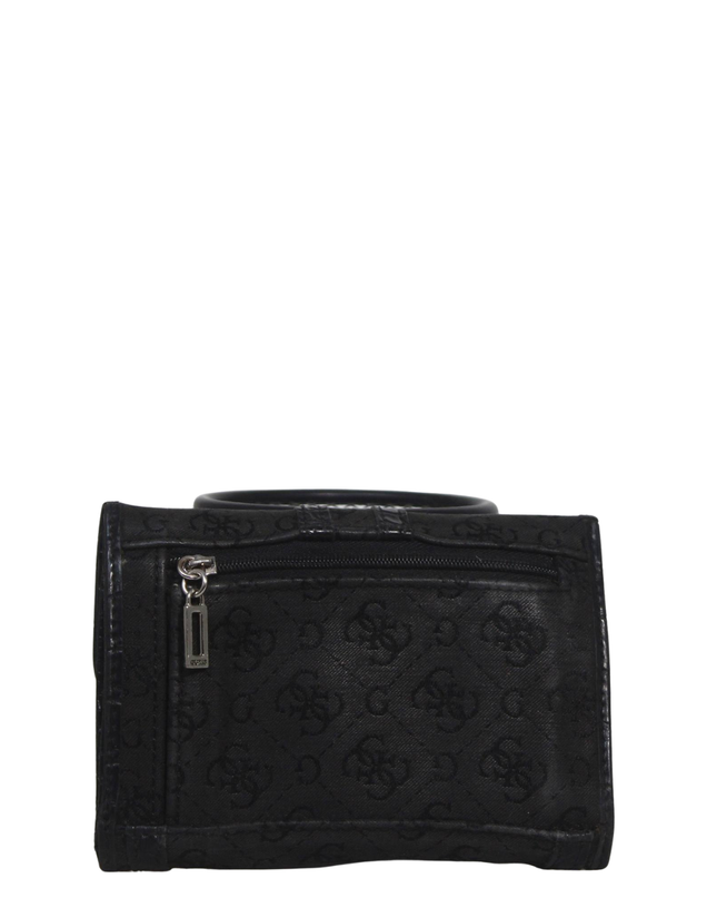 Guess Black Monogram Rhinestone Buckle Mini Bag