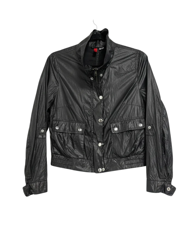 H&M Black Lightweight Cropped Utility Bomber Jacket
