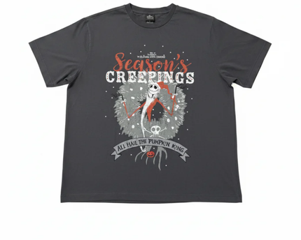 Disney Dark Grey Nightmare Before Christmas Season's Creepings Graphic Tee