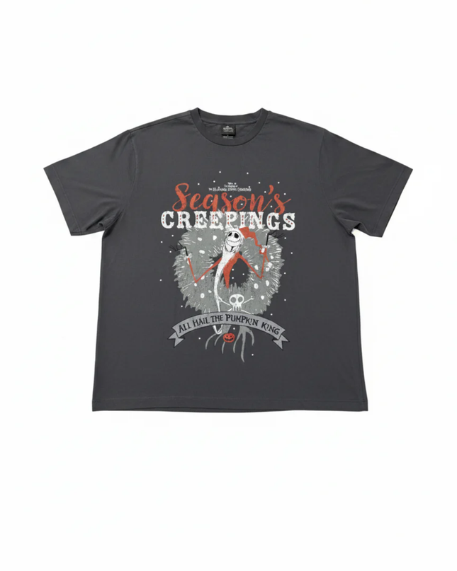 Disney Dark Grey Nightmare Before Christmas Season's Creepings Graphic Tee