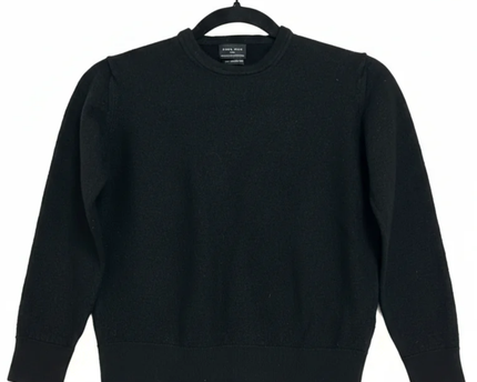 Zara Man Black Extrafine Wool Crewneck Sweater