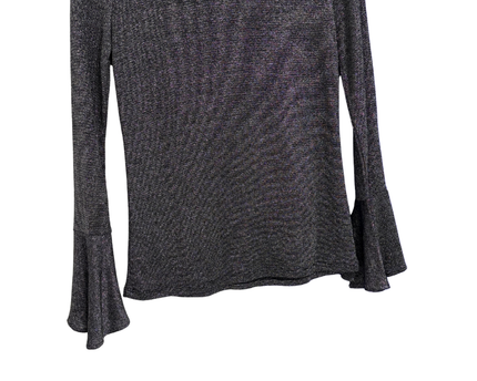 Michael Kors Black Metallic Shimmer Bell Sleeve Top