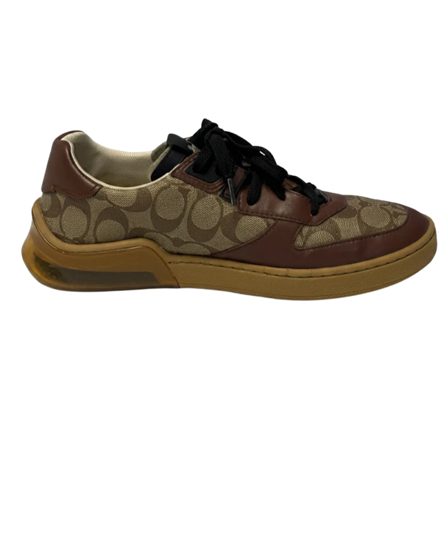 Coach Brown Signature Monogram Low-Top Sneakers