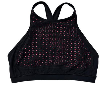 Lululemon Black/Pink High-Neck Perforated Sports Bra