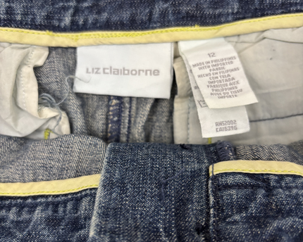 Liz Claiborne Mid-Wash Denim A-Line Midi Skirt - L | Waist: 32"