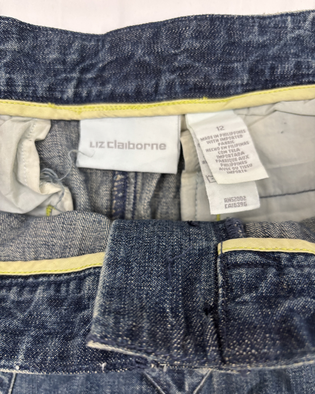 Liz Claiborne Mid-Wash Denim A-Line Midi Skirt - L | Waist: 32"