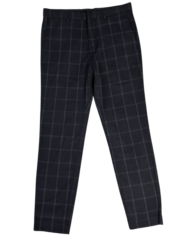 H&M Black Windowpane Skinny Fit Dress Pants