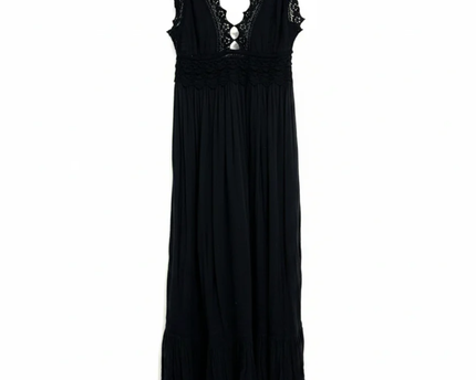 Denim & Supply Ralph Lauren Black Crochet Lace Maxi Dress