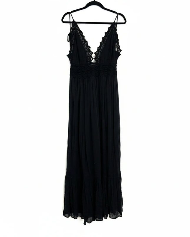 Denim & Supply Ralph Lauren Black Crochet Lace Maxi Dress