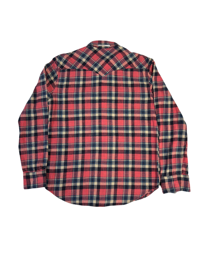 Levi's Red/Blue Plaid Slim Fit Flannel Western Shirt