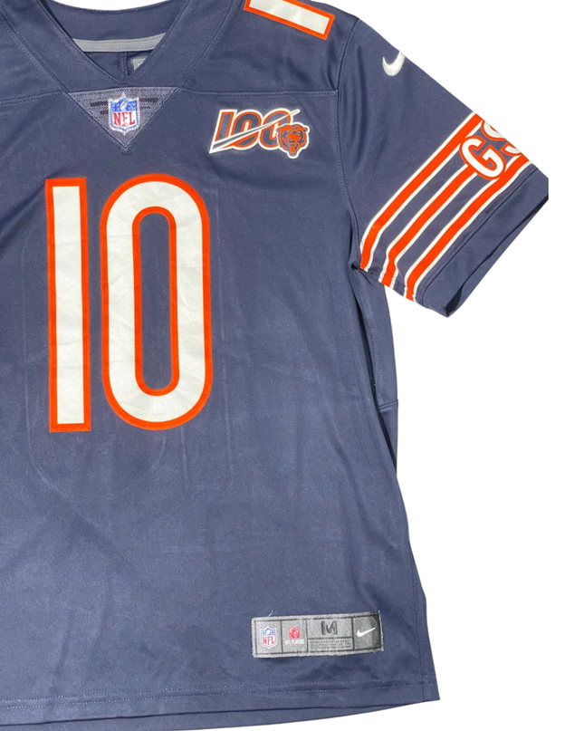 Nike Navy Blue Chicago Bears Mitchell Trubisky 100th Anniversary Jersey