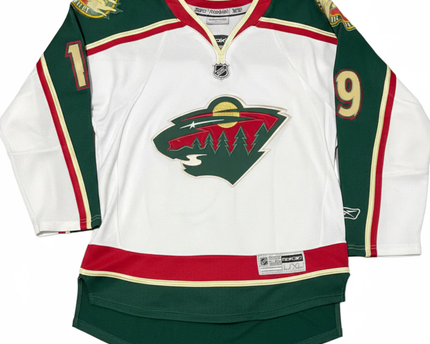 Reebok White Minnesota Wild #19 Youth Hockey Jersey
