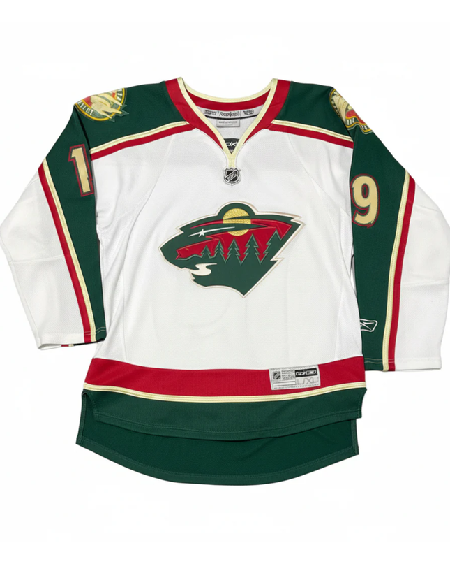 Reebok White Minnesota Wild #19 Youth Hockey Jersey