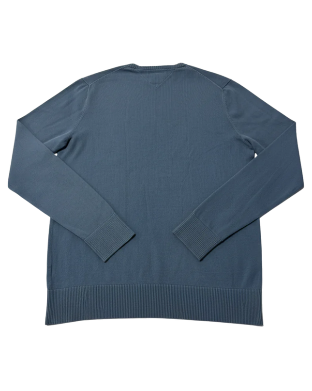 Hilfiger Denim Blue V-Neck Cotton Blend Sweater