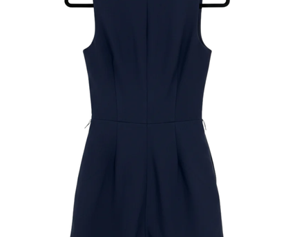 H&M Navy Blue Sleeveless Shawl Collar Romper