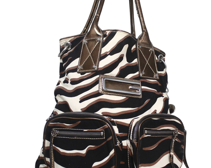 Guess Zebra Print Multi-Pocket Shoulder Bag