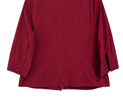 Apostrophe Red 3/4 Sleeve Button-Down Blouse