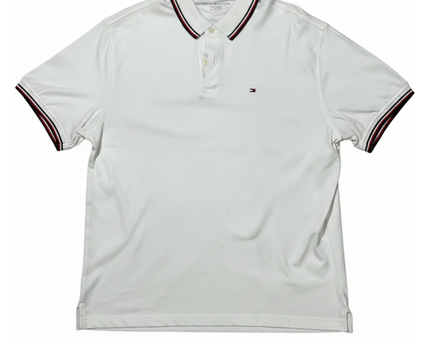 Tommy Hilfiger White Tipped Short Sleeve Polo Shirt