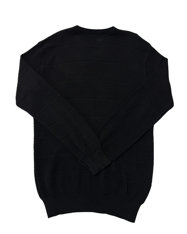 Lacoste Black V-Neck Waffle Knit Sweater