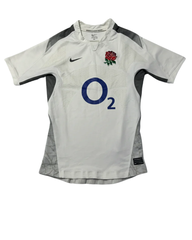 Nike White England Rugby O2 Authentic Home Jersey