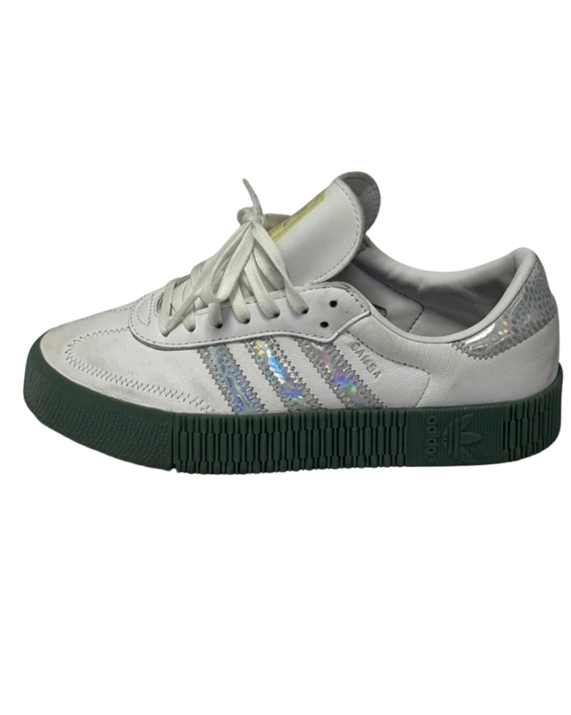 Adidas White SAMBAROSE Iridescent Platform Sneakers