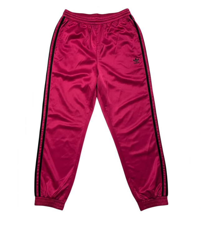 Adidas Pink Satin 3-Stripe Track Pants