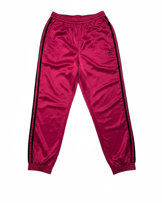 Adidas Pink Satin 3-Stripe Track Pants