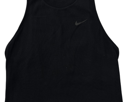 Nike Black Ribbed Mock Neck Cropped Tank Top