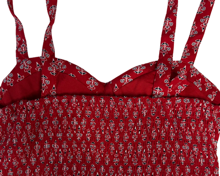 World of Gypsies Red Patterned Bustier Crop Top