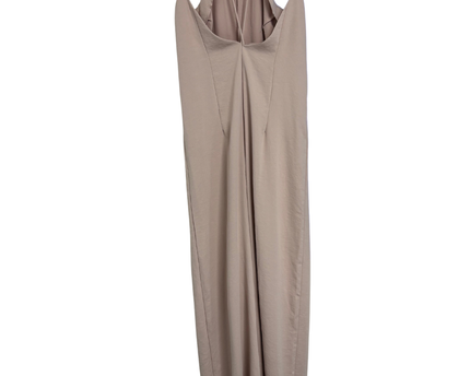 MNG Mauve Strappy Halter Back Wide-Leg Jumpsuit