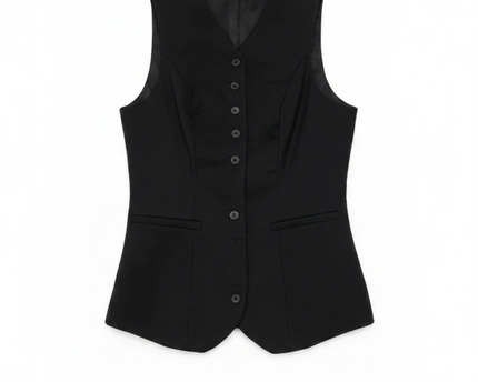 H&M Divided Black Fitted Longline Waistcoat
