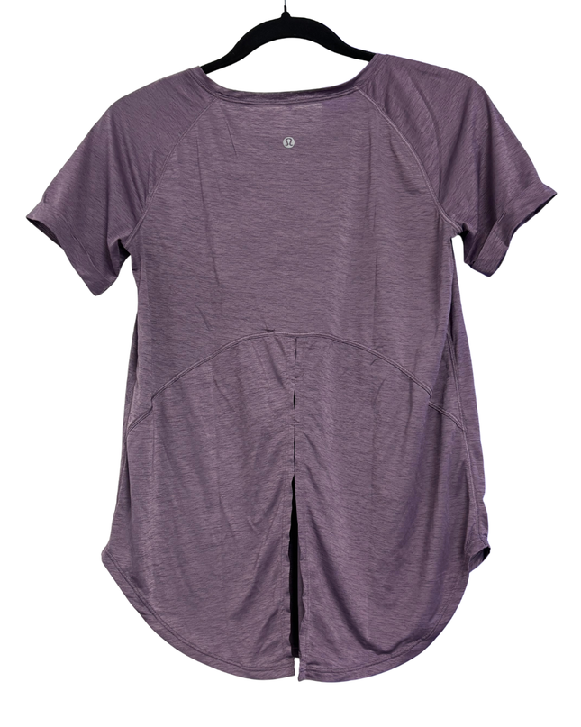 Lululemon Purple Heathered Split Back Short Sleeve Sports T-Shirt