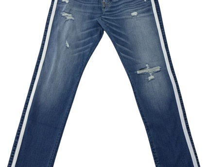 Hollister Blue Skinny Distressed Stripe Jeans