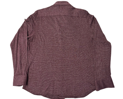 Massimo Dutti Maroon Textured Button-Down Shirt