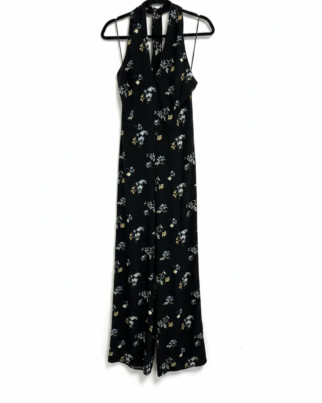 Abercrombie & Fitch Black Floral Halter Neck Jumpsuit