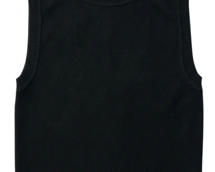 Zara Black Ribbed Knit Sleeveless Cropped Vest
