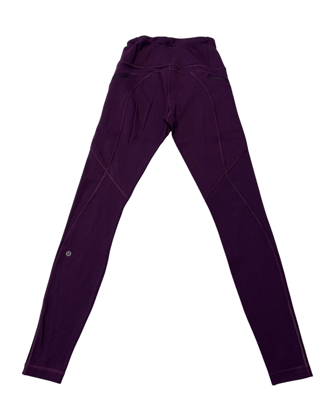 Lululemon Purple Zipper Pocket Fleece Lined Leggings