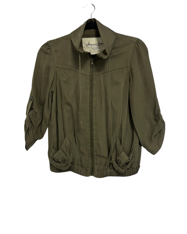 American Rag Cie Olive Green Lightweight Zip-Up Utility Jacket
