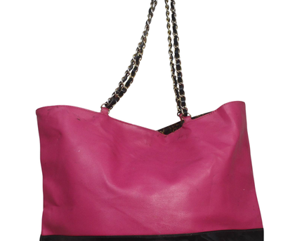Juicy Couture Pink/Black Chain Strap Tote Bag