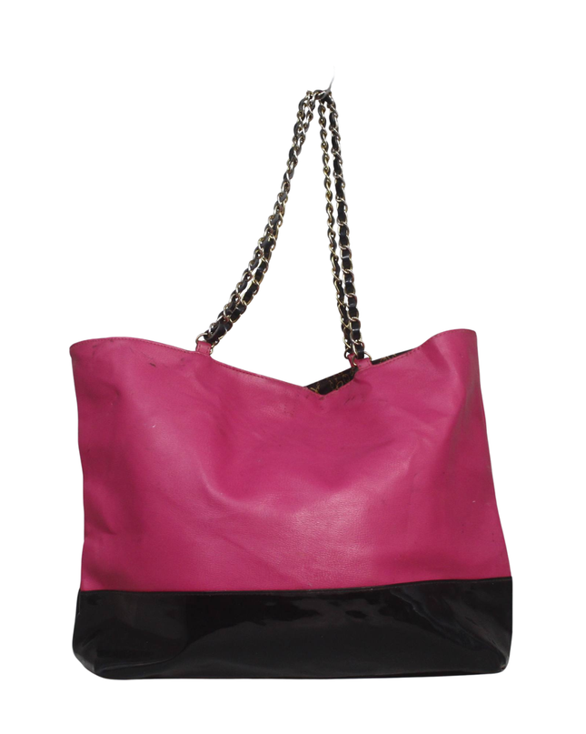 Juicy Couture Pink/Black Chain Strap Tote Bag