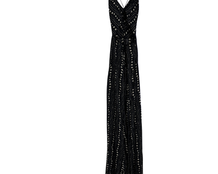 Ecote Black Patterned Halter Maxi Dress