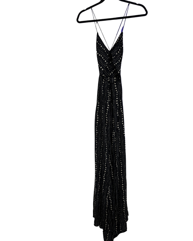 Ecote Black Patterned Halter Maxi Dress