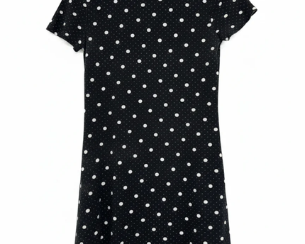 Forever 21 Black Polka Dot Mock Neck Mini Dress