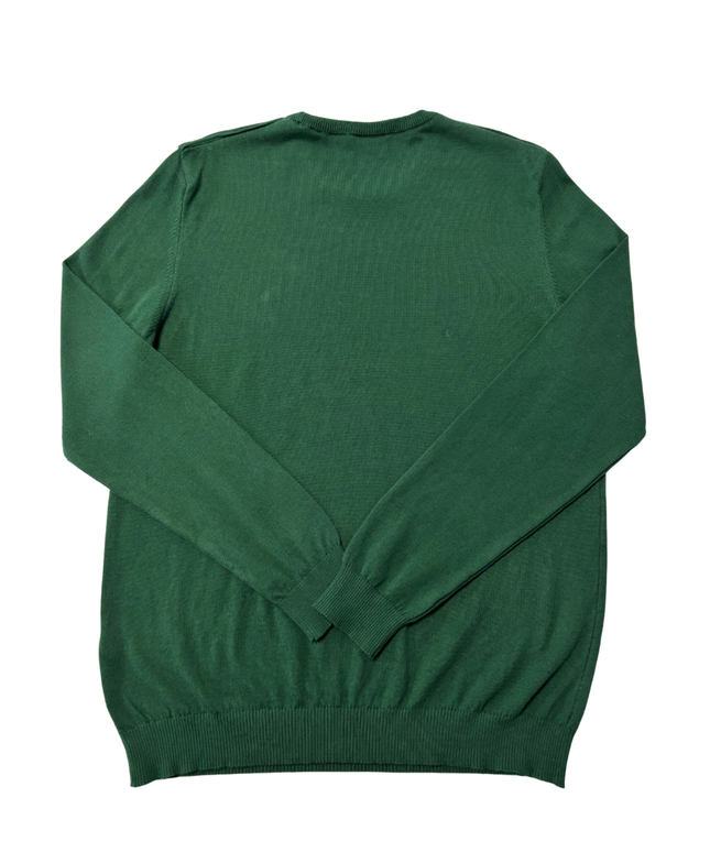U.S. Polo Assn. Green Crew Neck Sweater with Textured Shoulders