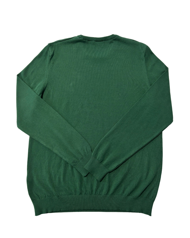 U.S. Polo Assn. Green Crew Neck Sweater with Textured Shoulders