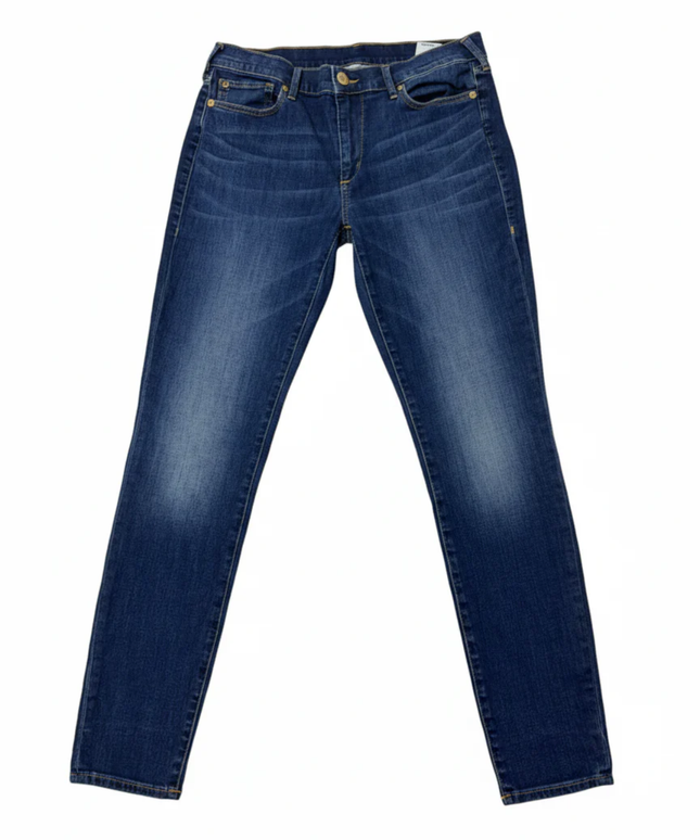 True Religion Blue Halle Mid Rise Super Skinny Jeans