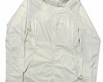 Lululemon White Full-Zip Lightweight Athletic Sports Jacket